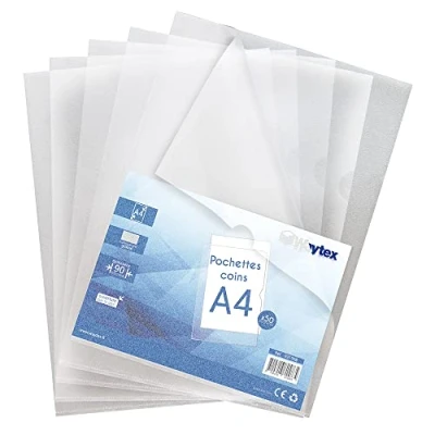 Imagen de Waytex 931308 Funda de esquina transparente A4, 90 micras, 50 unidades