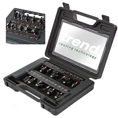 Imagen de Trend Juego de cortadores iniciación 12 piezas, contiene una gama los más utilizados para la carpintería decorativa. SET/SS8X8MMTC