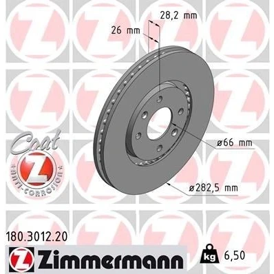 Imagen de Disco de freno ZIMMERMANN 180.3012.20