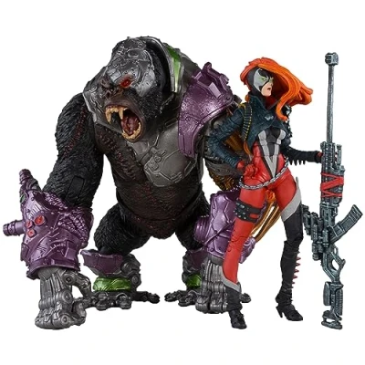 Imagen de McFarlane Toys Spawn She &amp; Cygor Figura de acción 2 Unidades, Etiqueta Dorada, coleccionables Altamente detallados y Ultra articulados con Embalaje Exclusivo en Caja Ventana, Figuras