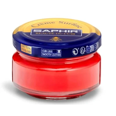 Imagen de SAPHIR Crème Surfine 50 ml Pommadier Crema para Nutrir y Suavizar los Cueros Lisos (Rojo 11)