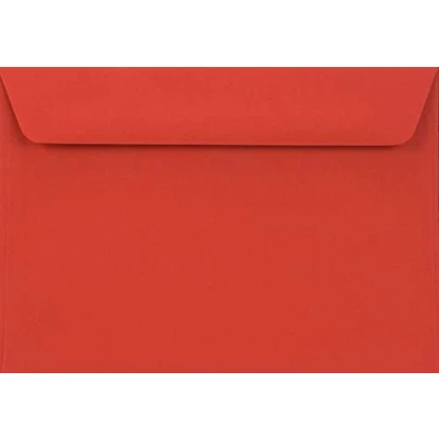 Imagen de Netuno 100x sobres de color rojos DIN C6 114x162mm 90g Burano Rosso Scarlatto solapa autoadhesiva recta sin ventana para invitaciones boda tarjetas felicitación scrapbooking bautismo fotos bricolaje