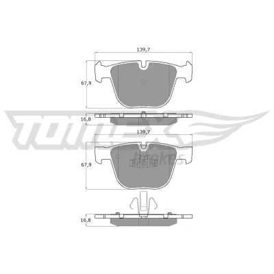 Imagen de TOMEX brakes TX 16 67 Juego de pastillas freno Eje trasero preparado para indicador desgaste BMW: 7, 5 GT