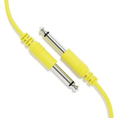 Imagen de ExcelValley 1 Pack Cable de Guitarra Instrumento Mono Conexión Conducción TS 6,35mm 1/4&quot; [Amarillo 90cm 36&quot;]