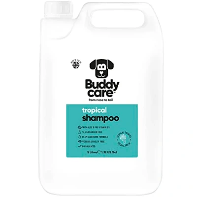Imagen de Buddycare Champú para Perros de Limpieza Profunda con Aroma Tropical Aloe Vera y Pro Vitamina B5 5L