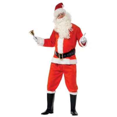 Imagen de Smiffys Disfraz de Santa, Rojo, con chaqueta, pantalón, cinturón, gorro, guantes y fundas para las botas, deluxe