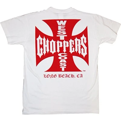 Imagen de West Coast Choppers WCC T Shirt Iron Cross Red Logo White M