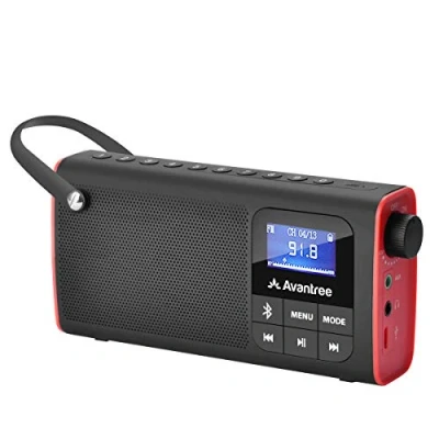 Imagen de Avantree SP850 3 en 1 FM Radio Portatil Pequeña con Altavoz Bluetooth y Reproductor de Tarjeta SD MP3, Auto búsqueda Memorización, Pantalla LED, Batería Recargable Transistores