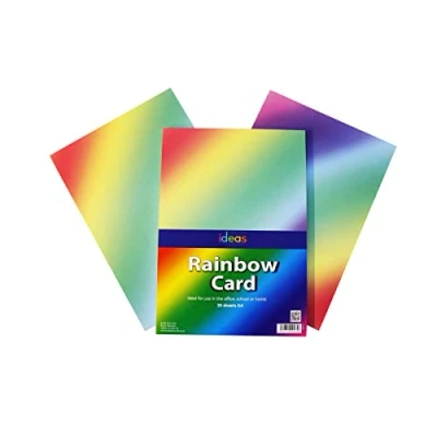 Imagen de Bright Ideas Tarjeta arcoíris. Tamaño de la hoja: A4 29,7 cm x 21 cm, paquete 30 hojas. Papel papelería 200 g/m² y cartulina para artes manualidades, ideal escuelas, manualidades en