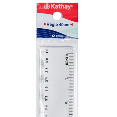 Imagen de Kathay 86420300. Regla de Plástico, 40cm, Transparente, Perfectas para Uso Escolar