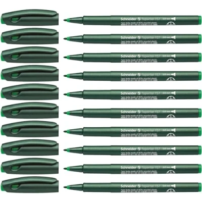 Imagen de Schneider Fineliner Topwriter 157, Color verde, 10 Unidades SH115704