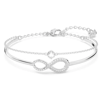 Imagen de Swarovski Pulsera Swa Infinity para Mujer, Con Baño de Rodio, Símbolo Infinito, Cristales Blancos, Colección