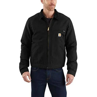 Imagen de Carhartt, Hombre, Detroit Chaqueta En Lona De Algodón Con Forro Cálido, Ajuste Ligeramente Holgado, Negro, XXL