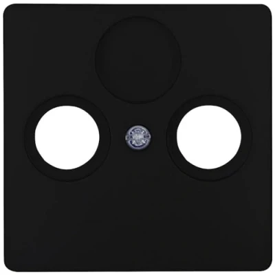 Imagen de Kopp 334950185 Paris Cubierta para Enchufe de Antena Doble (TV/RF, Color Negro Mate), Abdeckung 2 fach