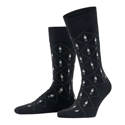 Imagen de Burlington Big Ben M SO algodón estampado 1 par, Calcetines Hombre, Negro (Black 3001), 40 46