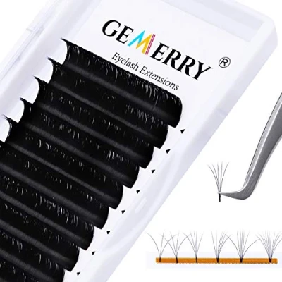 Imagen de Extensiones de Pestañas Volumen Ruso Abanicos Autofloracion d curl 0.07 Espesor 9mm Longitud Volume Easy Fan Lash Extensions 2D 3D 5D 8D 10D Pelo a Ppelo GEMERRY (0.07 9mm)