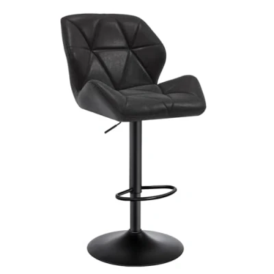 Imagen de WOLTU 1X Taburete de Bar con Respaldo Sillas Regulables en Altura, Asiento Acolchado PU Giratorias Muebles Cocina Silla Comedor Negro BH287sz 1