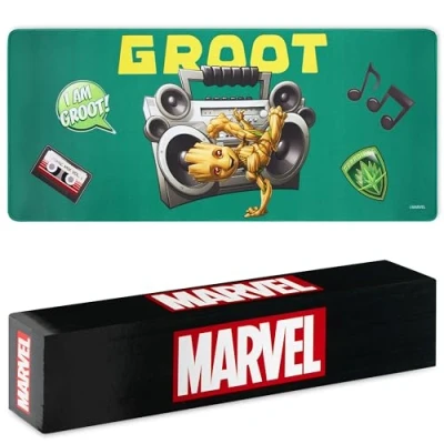 Imagen de Marvel Alfombrilla Ratón XXL de 80 x 36 cm Avangers Protector Escritorio Groot Spiderman, Ordenador y Teclado Regalos para Hombre, Cumpleaños, Navidad (Verde Groot)
