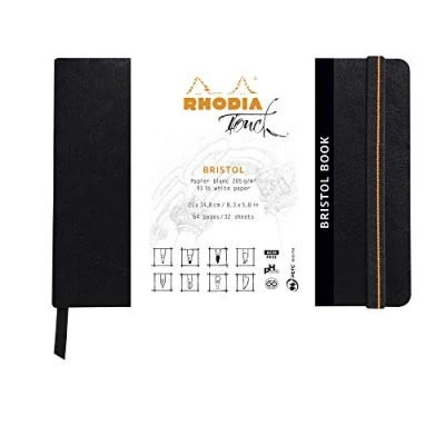 Imagen de Clairefontaine ES RHODIA TOUCH 116114C Bristol Book Cuaderno (A5, 64 páginas, papel liso, 205 g/m), color blanco