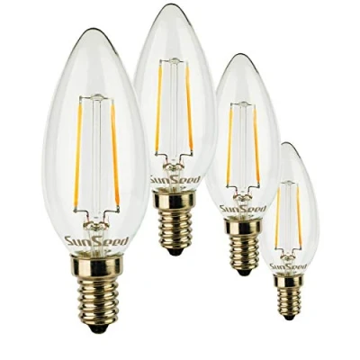 Imagen de SUNSEED 4x Bombilla Vela Filamento LED E14 2W = 25W Blanco Cálido 2700K