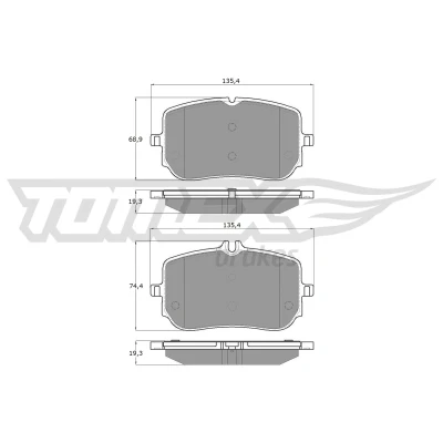 Imagen de TOMEX brakes TX 19 48 Juego de pastillas freno Eje delantero preparado para indicador desgaste con tornillos pinza accesorios