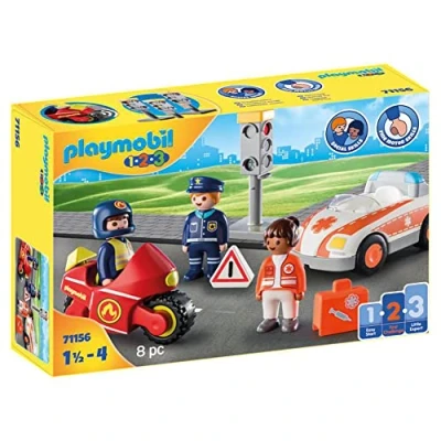 Imagen de PLAYMOBIL 1,2,3 71156 Héroes del Día a Día, Juguetes Educativos y de Motricidad para Niños Pequeños, Primeros 1,5 4 Años