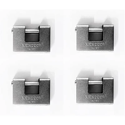 Imagen de 4 x Candado de acero inoxidable duradero y antirrobo con 3 llaves incluidas