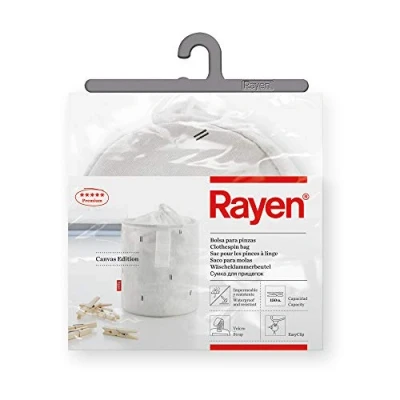Imagen de Rayen Bolsa para Pinzas Impermeable y Resistente Gama Premium Capacidad 150 de la Ropa Cuenta con una Cuerda Velcro asegurar el Cierre Dimensiones 18 x 15 cm