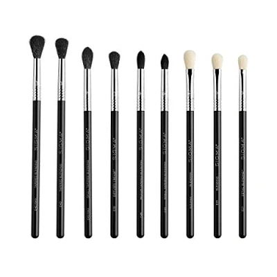 Imagen de Sigma Beauty Deluxe Eyeshadow Blending Brush Set De 9 Juego Brochas Tamaño Completo, Maquillaje Forceye, Cut Crease Y Contour Tecnología Brocha a Prueba Agua