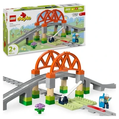 Imagen de LEGO Duplo Mi Ciudad Set de Expansión: Puente y Vías Ferroviarias Juguete, Juguetes Montessori para Niños Niñas 2 Años o Más, Juegos Educativos Aprender, Regalo Cumpleaños 10426