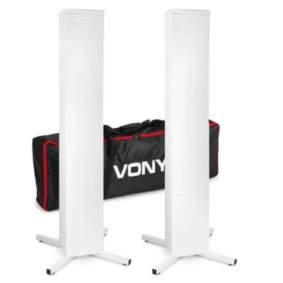 Imagen de Vonyx DJP165 Soporte Universal para Altavoces También Adecuado Efectos de iluminación, Productos, etc. Incluye Cubierta Blanca y Negra Altura Regulable