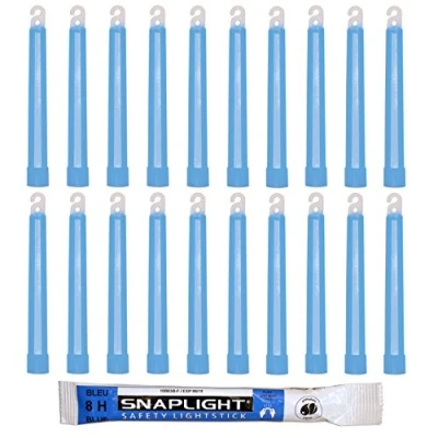 Imagen de Cyalume Barras de luz azul SnapLight Glow Sticks 15cm, 6 inch Lightstick super brillante con duración 8 horas (Caja 20)