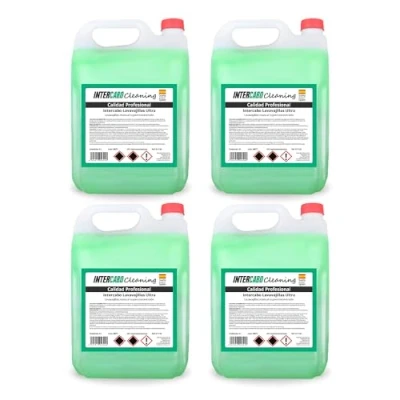 Imagen de Intercabo Pack de 4 Garrafas 5L Lavavajillas a mano Detergente Lavaplatos ecologico Jabon Ultra concentrado quitagrasa