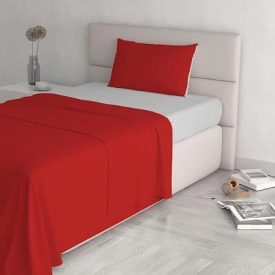 Imagen de Italian Bed Linen CL NC 2P Juego de sábanas Color Natural Plana 250x300, Hoja instalada 170x200cm+2 Almohadas 52x82cm, Gasolina/Botella Verde, AZUL OSCURO/GRIS CLARO, doble
