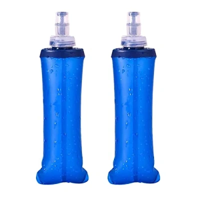 Imagen de VIKSAUN 2 piezas Botella de Agua Plegable 250 ML Bolsa Hidratación Deportiva, Soft Flask Flexible Plegable, para Mochila Cinturón Correr Ciclismo Maratón Senderismo