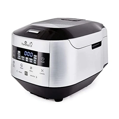 Imagen de Yum Asia Bamboo olla arrocera con calentamiento por inducción (IH) y tazón de cerámica, 7 funciones cocción arroz, 4 multicocina, pantalla LED Motouch (1.5L) 220 240V EU