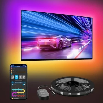 Imagen de Govee LED TV Backlight, Inteligentes RGBIC de 2,4M para Televisores 40 50 Pulgadas, Tira con Control Bluetooth y Wi Fi, Funciona Alexa Google Assistant, Sincronización Música