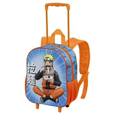 Imagen de Naruto Ramen Mochila 3D con Ruedas Pequeña, Azul, 26 x 34 cm, Capacidad 12.5 L