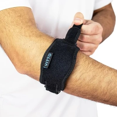 Imagen de VITTO Coderas Epicondilitis para Hombre y Mujer, Deportiva Crossfit, Tendinitis, Codo Golfista Tenista (1, Correa, Talla única)