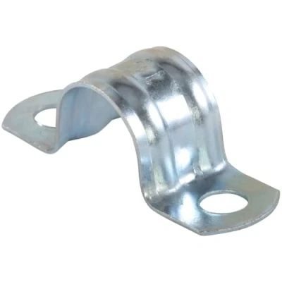 Imagen de fischer de dos patas para fijación cables y tubos cobre, Gris, Hierro o plástico 42 mm, Grapa Doble Bsmd