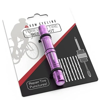 Imagen de KOM Cycling Kit de reparación neumáticos tubulares para Bicicletas 8 Colores! Arregla daños Bicicleta montañera y Carrera Incluye Horquilla escariador