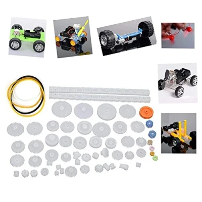 Imagen de Juego de Engranajes Plástico, Mangas eje Gusano Polea Correa Engranaje Plástico DIY Juguete del Motor la Caja Cambios Robot Bricolaje