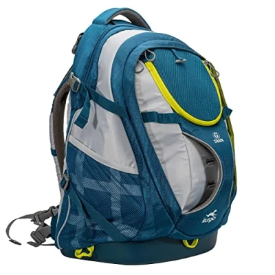 Imagen de Kurgo G Train, Mochila para Perros Pequeños y Gatos, Transportín, Base Impermeable, Viajes Excursiones, Azul Tinta