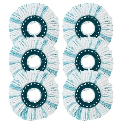 Imagen de 6 Piezas Cabezas de Fregona Repuesto, para Leifheit Clean Twist Disc Mop, Sistema Fibras Recambio Mopa, Todo Tipo Suelos, Fuerte absorción agua Reutilizables