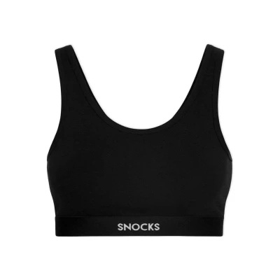 Imagen de Snocks Bustier de Mujer confeccionado en Suave algodón orgánico con Sujetador Deportivo sin aro (L, Negro)