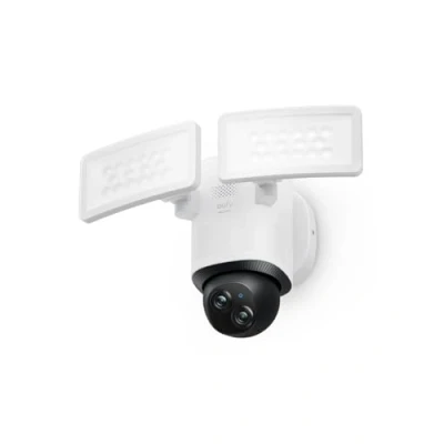 Imagen de eufy Security Floodlight Camera E340 Cámara de seguridad con cable para exteriores, resolución 3K, panorámica e inclinación 360, grabación 24/7, Wi Fi doble banda, 2.000 lúmenes, compatible