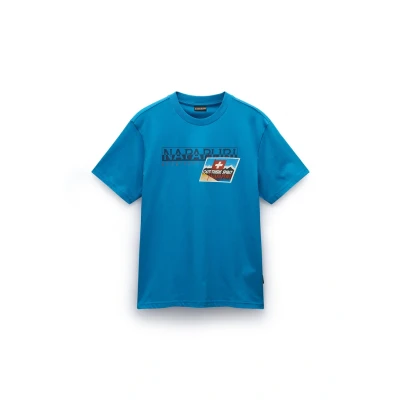 Imagen de Napapijri Sportalet Camiseta estampada, Hombre, Talla: Medium, Blue sapphire
