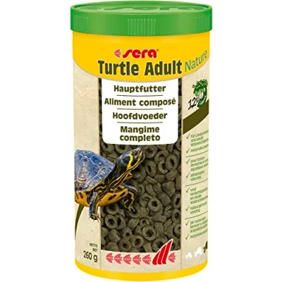 Imagen de sera Turtle Adult Nature 1000 ml Alimento para Tortugas terrestres y acuáticas Adultas de lenteja Agua producida Forma sostenible, sin colorantes ni conservantes