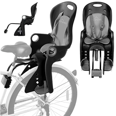 Imagen de Campela Silla Bebe Bicicleta, Asiento Trasero Bicicleta Infantil 2 en 1 para Bastidor o Cuadro, portabebe Modelo CA0060GRY