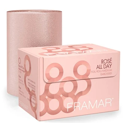 Imagen de Framar Rosé Rollo de lámina para el cabello en relieve, láminas resaltar,ámina resaltar, hojas Framar, colorear 320 pies